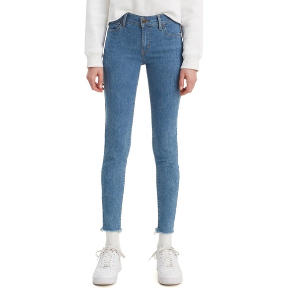 LEVI'S 710 Super Skinny Jeans Mid Rise Medium Blue Sizes 8 10 - Picture 1 of 8